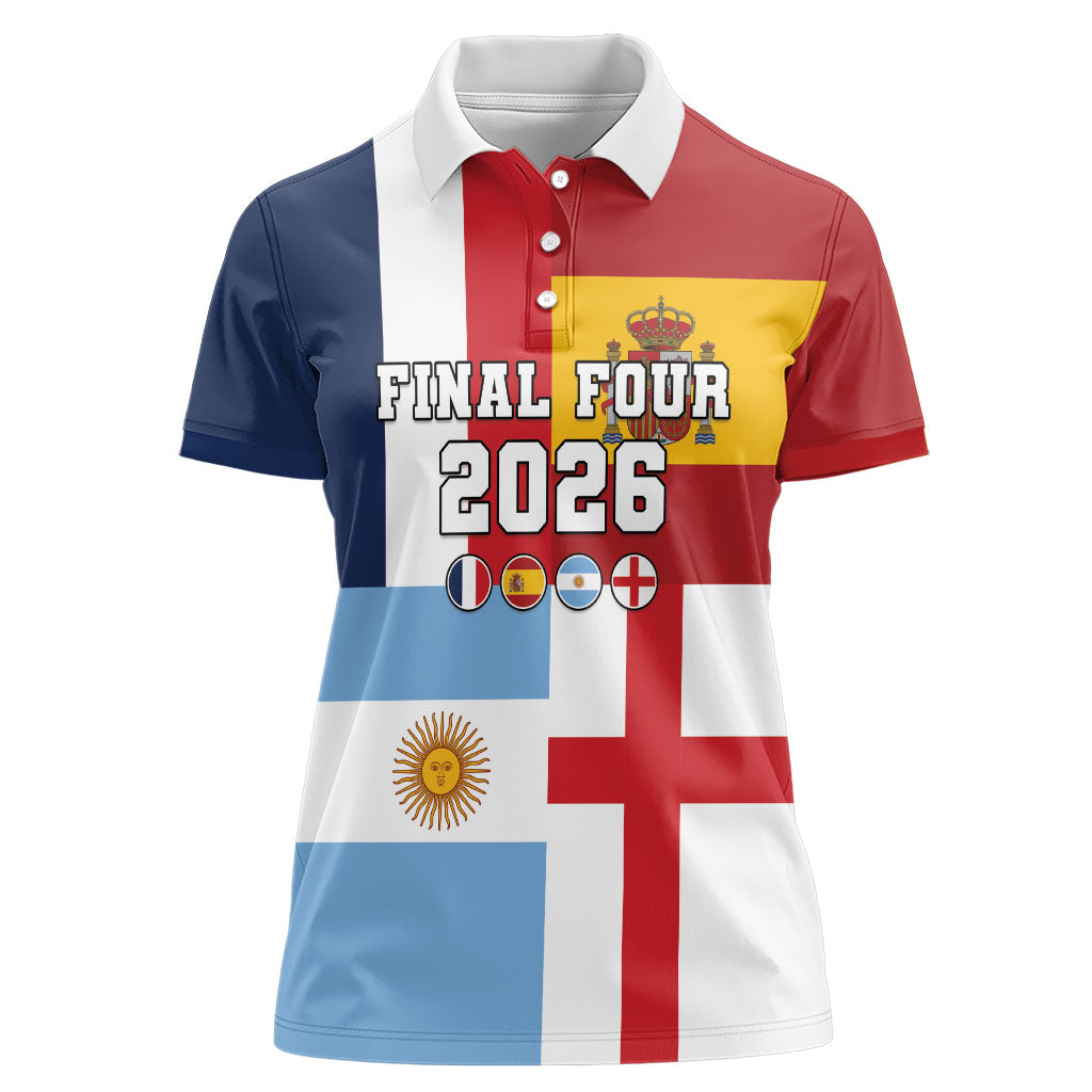 Custom World Football 2026 Final Four Women Polo Shirt One Field One Dream