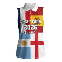 Custom World Football 2026 Final Four Women Sleeveless Polo Shirt One Field One Dream
