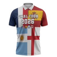 Custom World Football 2026 Final Four Zipper Polo Shirt One Field One Dream