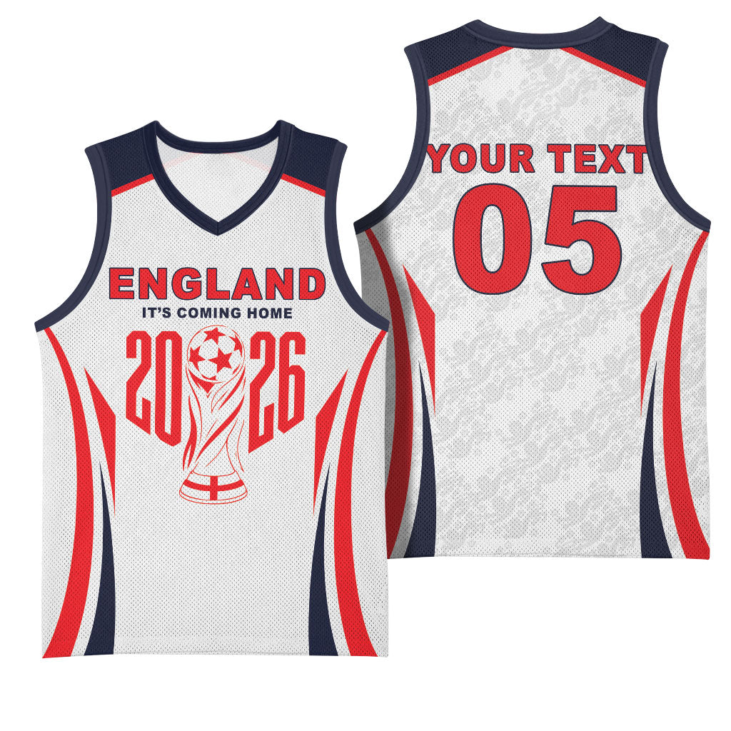 Custom World Football 2026 England Basketball Jersey Come On England