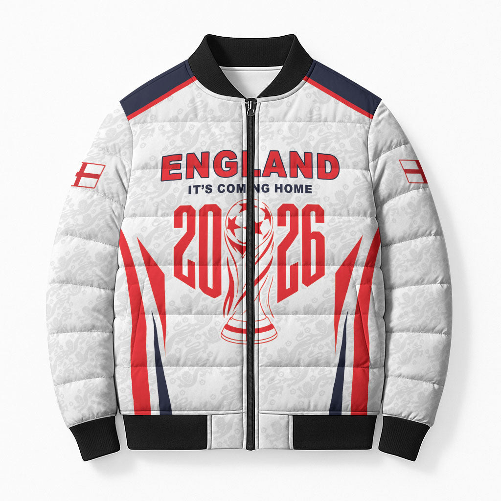 Custom World Football 2026 England Bomber Puffer Jacket Come On England