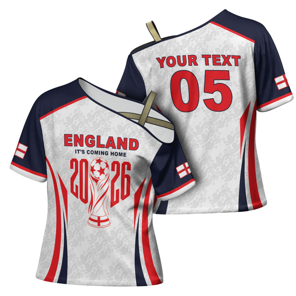 Custom World Football 2026 England Cross Shoulder Shirt Come On England