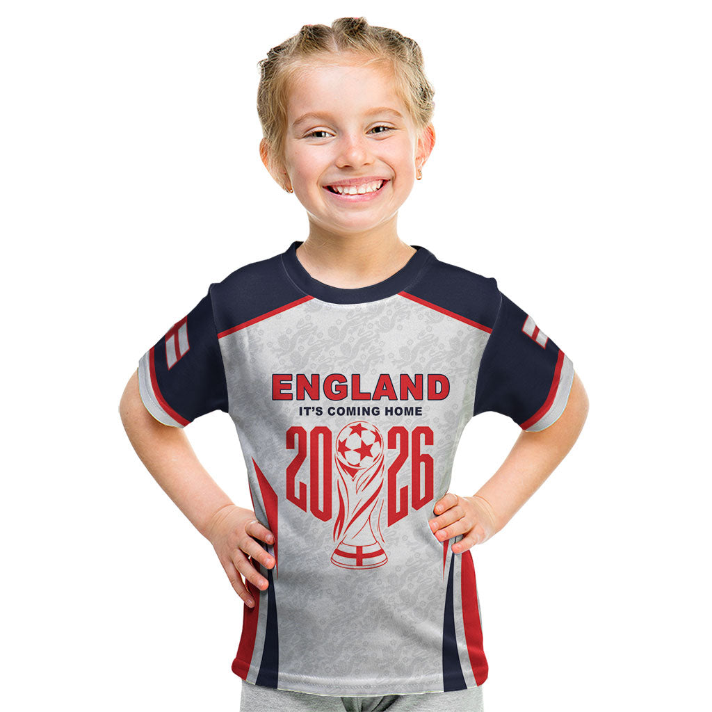 Custom World Football 2026 England Kid T Shirt Come On England