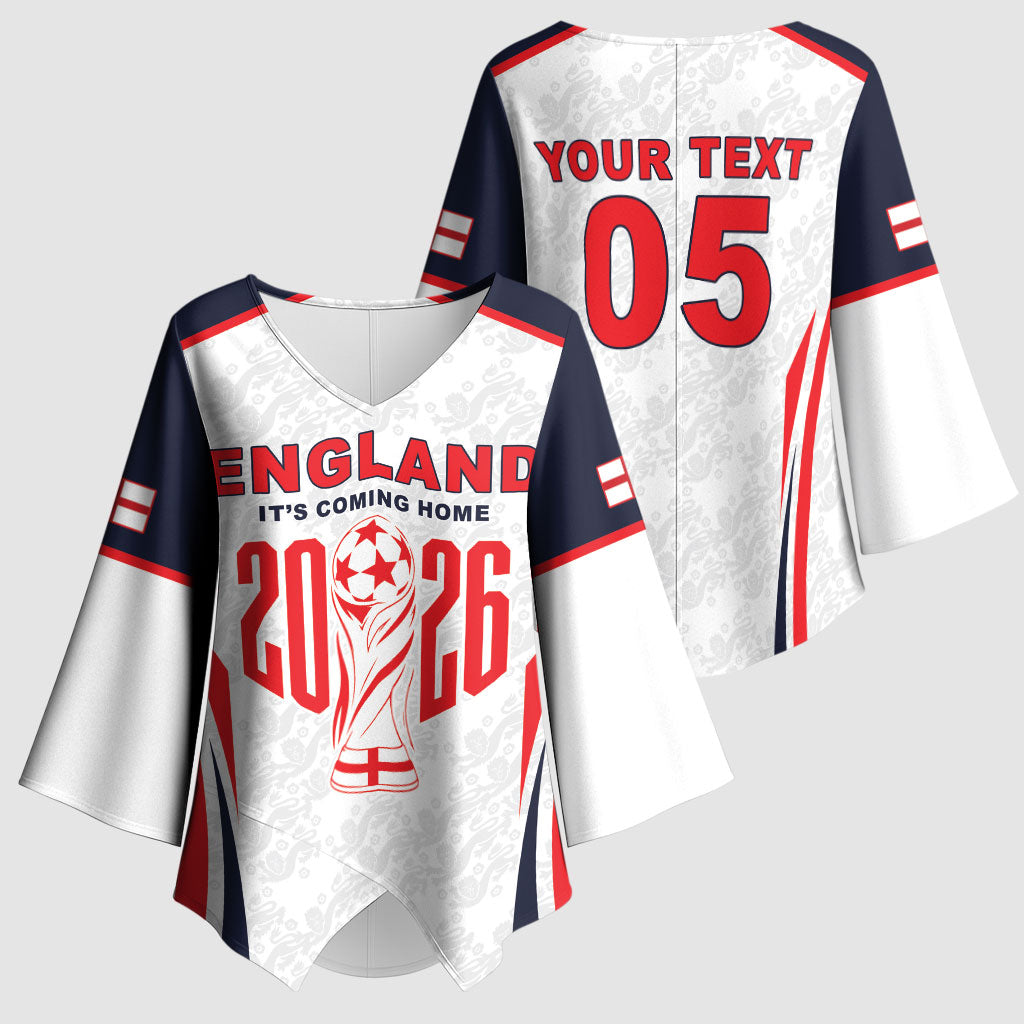 Custom World Football 2026 England Kimono Sleeve Blouse Come On England