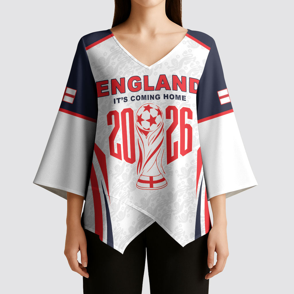 Custom World Football 2026 England Kimono Sleeve Blouse Come On England
