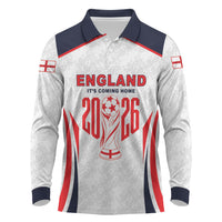 Custom World Football 2026 England Long Sleeve Polo Shirt Come On England