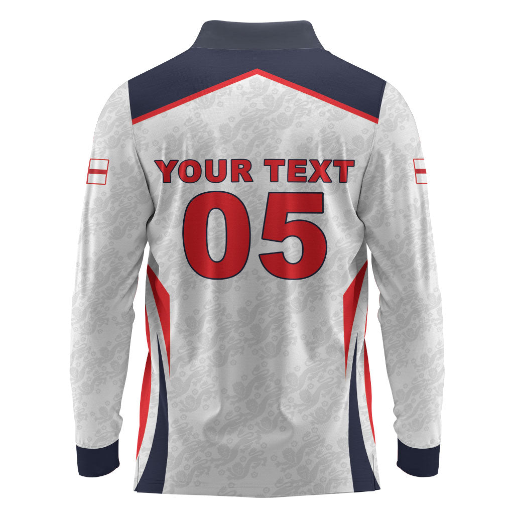 Custom World Football 2026 England Long Sleeve Polo Shirt Come On England