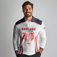 Custom World Football 2026 England Long Sleeve Polo Shirt Come On England