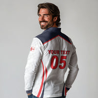 Custom World Football 2026 England Long Sleeve Polo Shirt Come On England