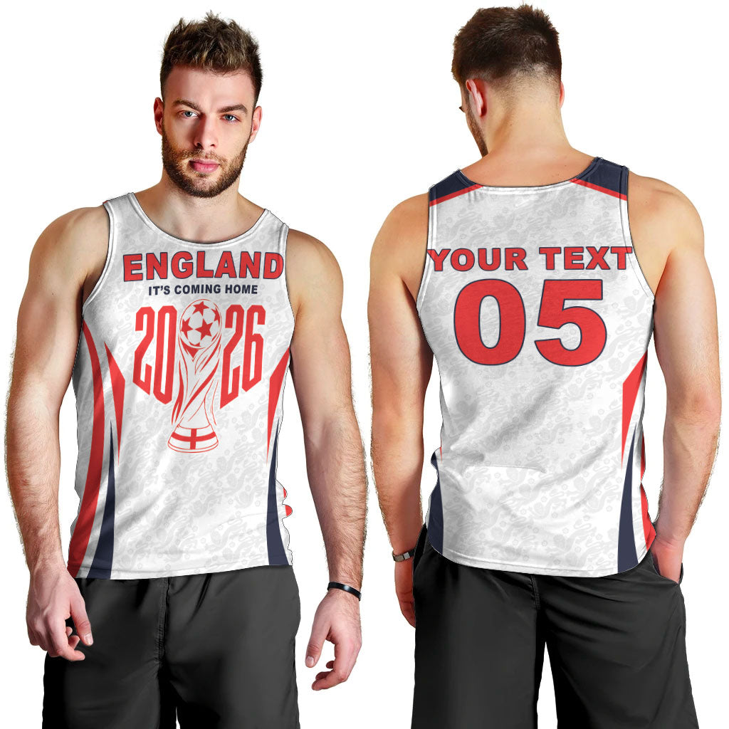 Custom World Football 2026 England Men Tank Top Come On England