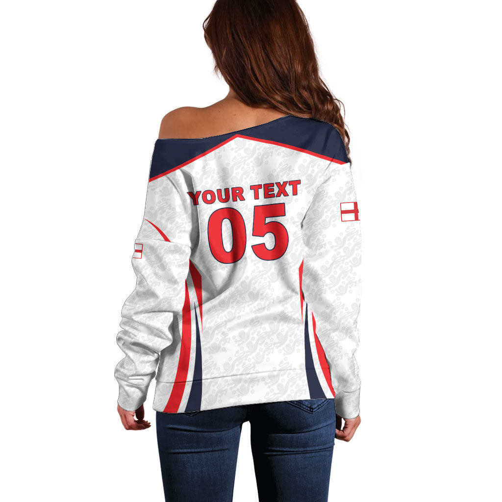 Custom World Football 2026 England Off Shoulder Sweater Come On England