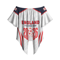 Custom World Football 2026 England Off Shoulder Wrap Waist Top Come On England