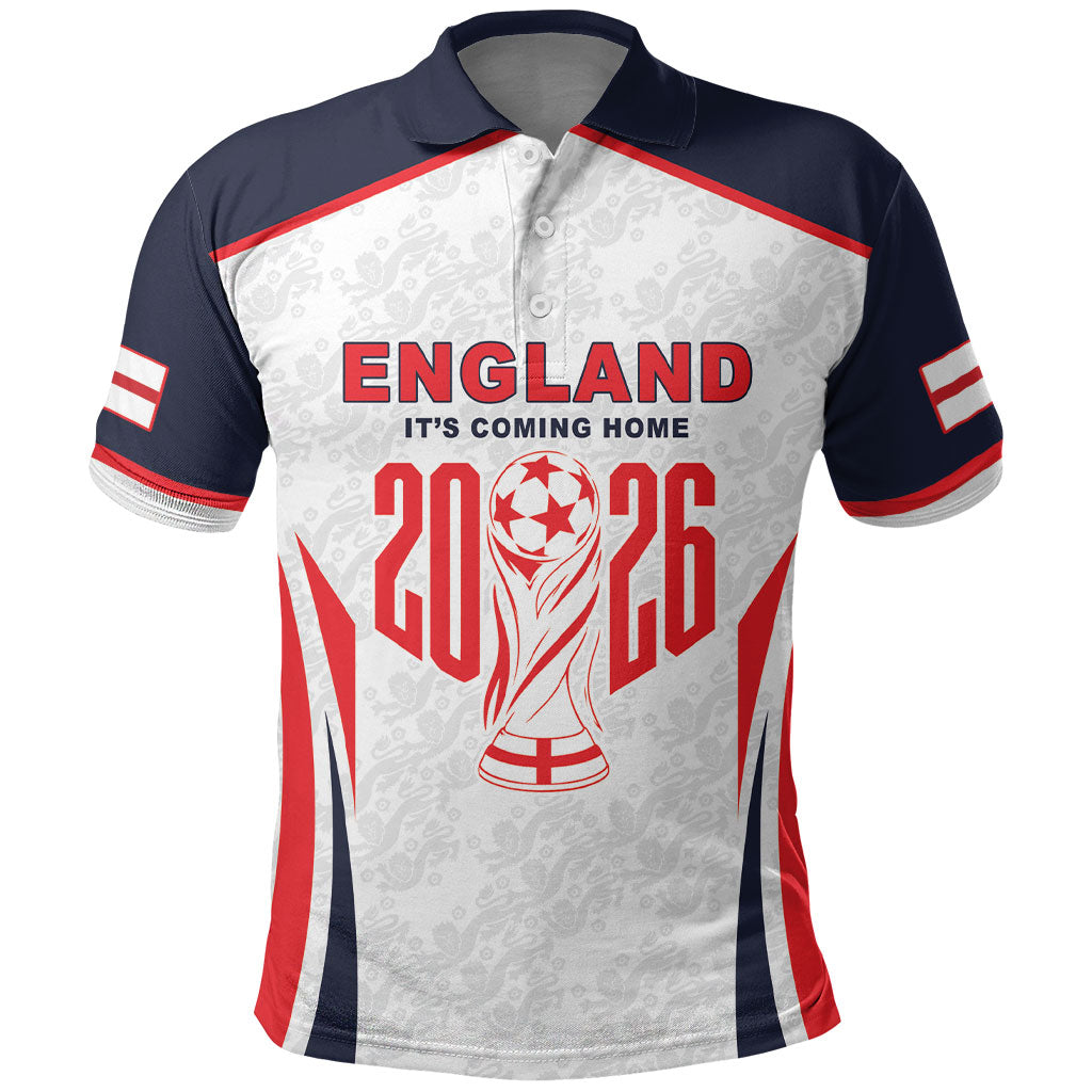 Custom World Football 2026 England Polo Shirt Come On England