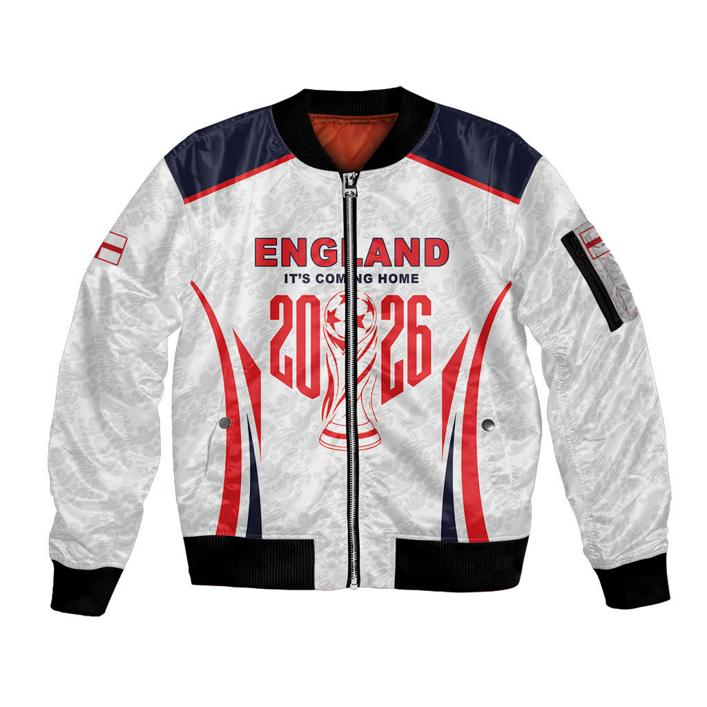Custom World Football 2026 England Sleeve Zip Bomber Jacket Come On England