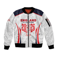 Custom World Football 2026 England Sleeve Zip Bomber Jacket Come On England