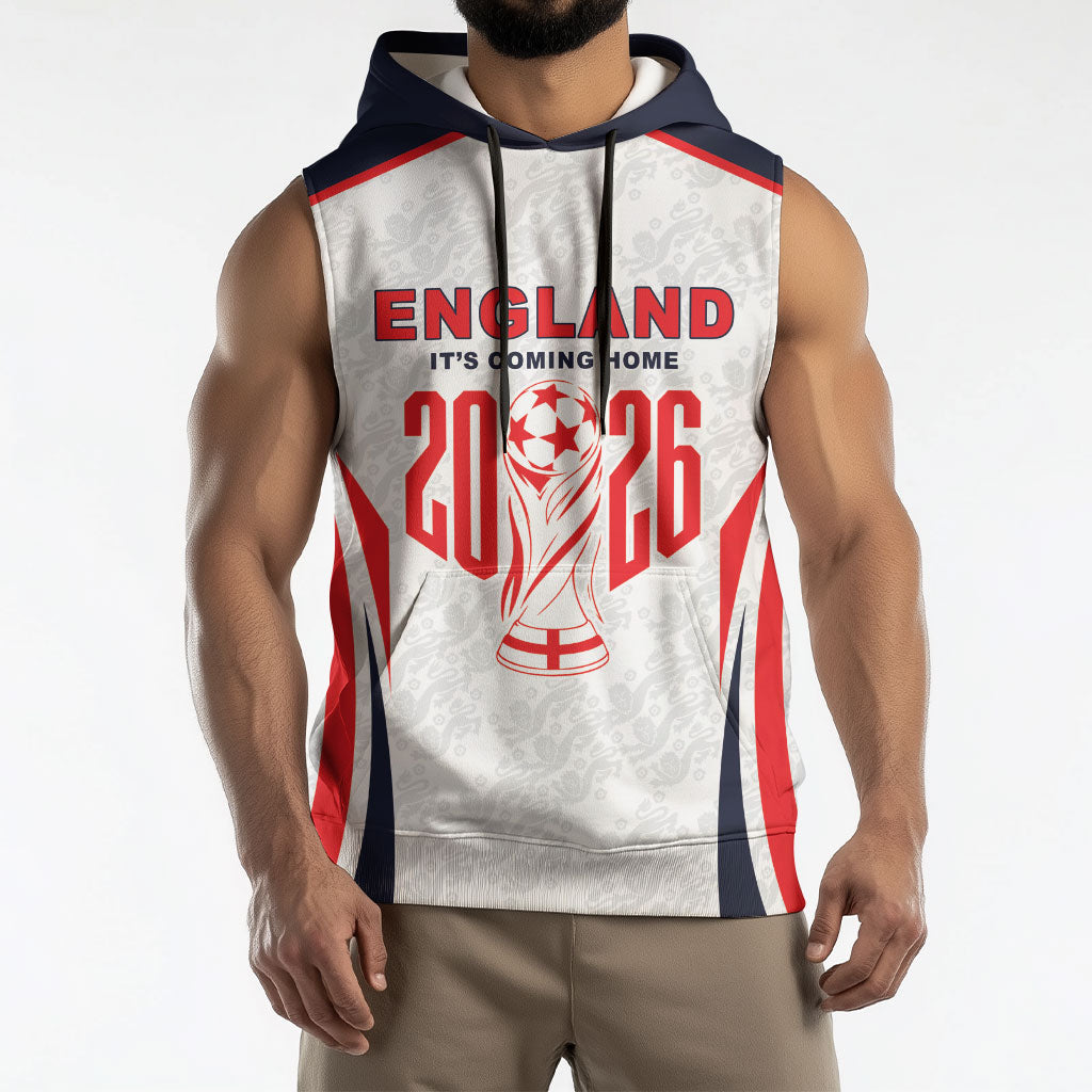 Custom World Football 2026 England Sleeveless Hoodie Come On England