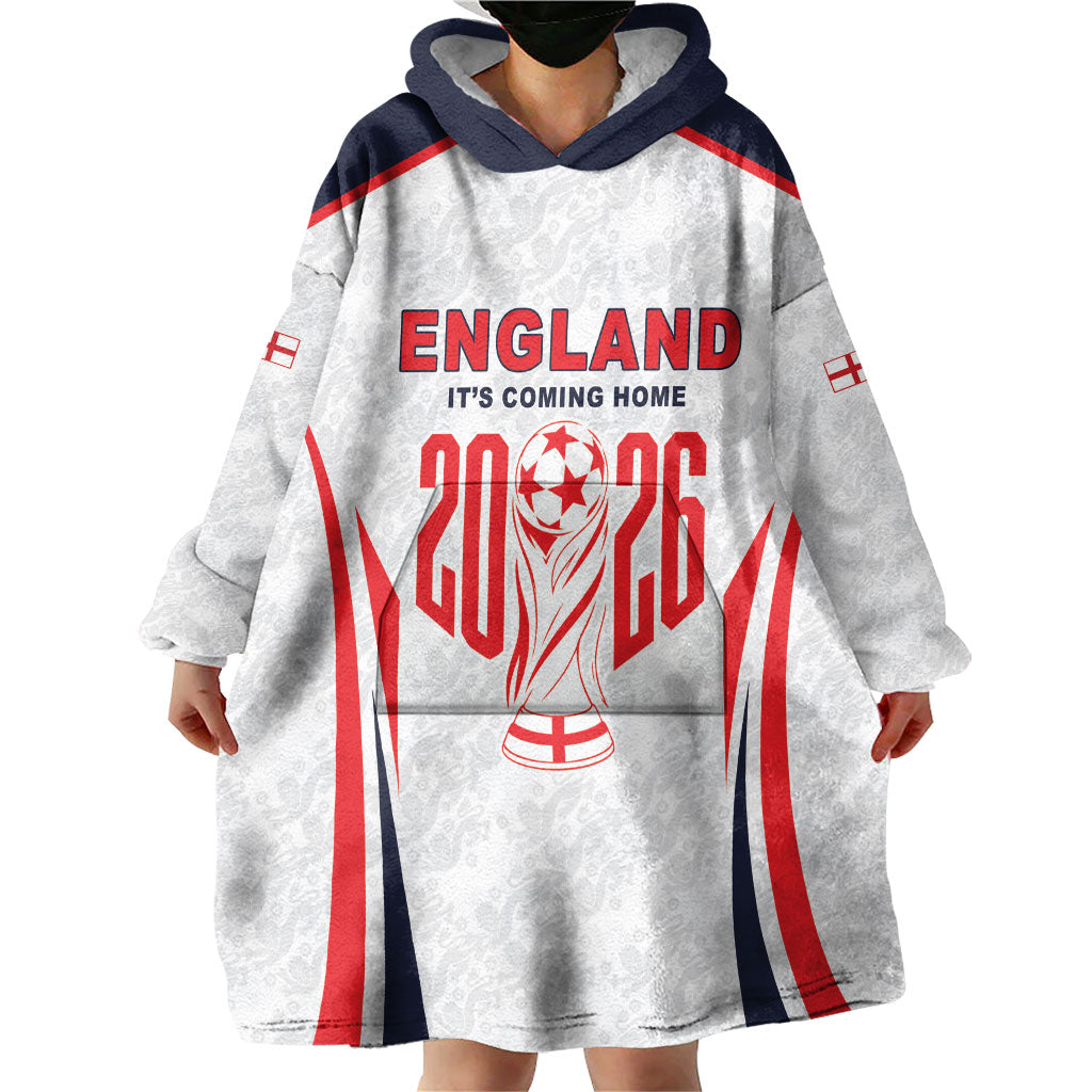 Custom World Football 2026 England Wearable Blanket Hoodie Come On England