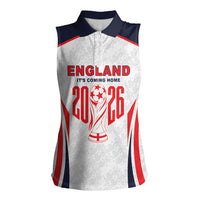 Custom World Football 2026 England Women Sleeveless Polo Shirt Come On England