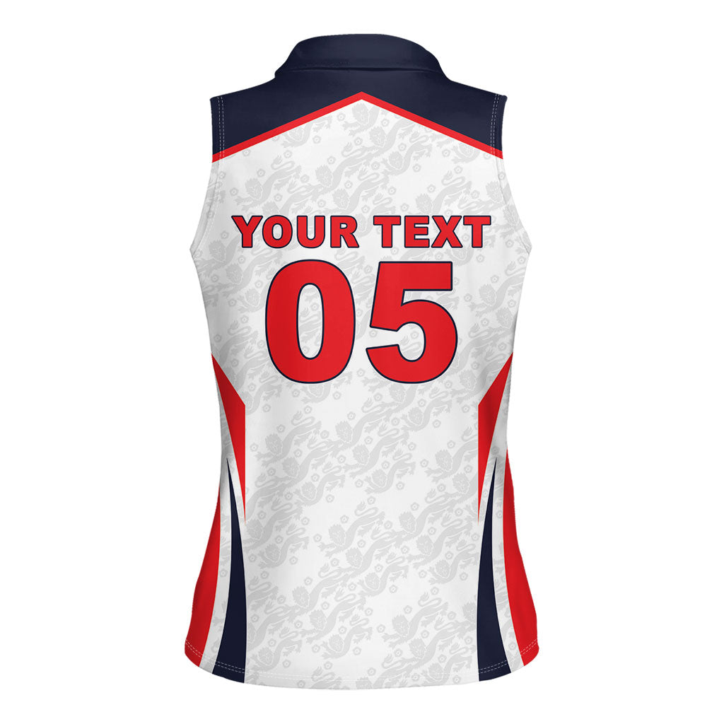 Custom World Football 2026 England Women Sleeveless Polo Shirt Come On England