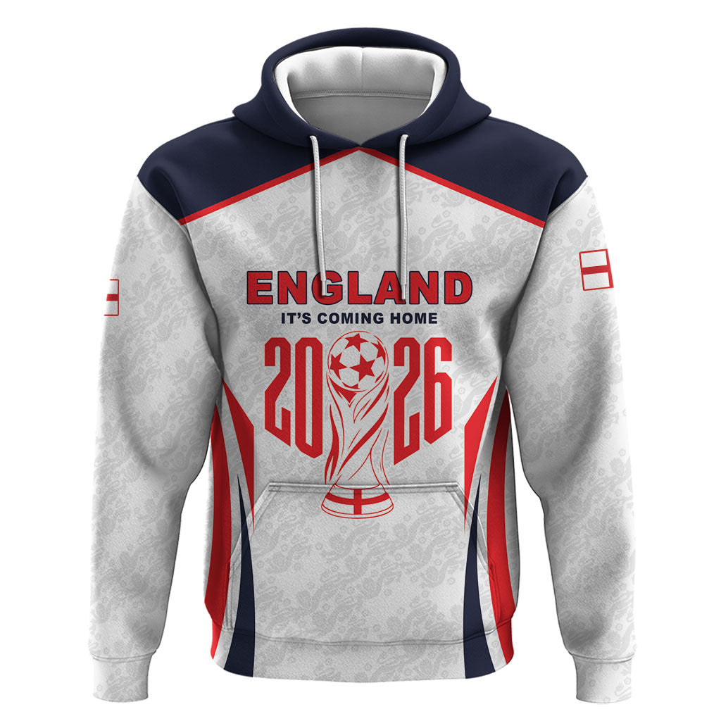 Custom World Football 2026 England Zip Hoodie Come On England