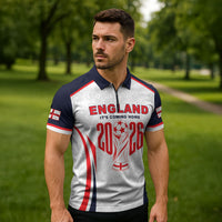 Custom World Football 2026 England Zipper Polo Shirt Come On England