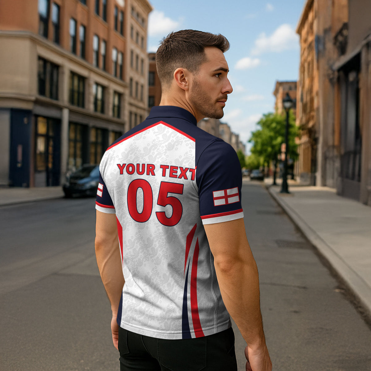 Custom World Football 2026 England Zipper Polo Shirt Come On England