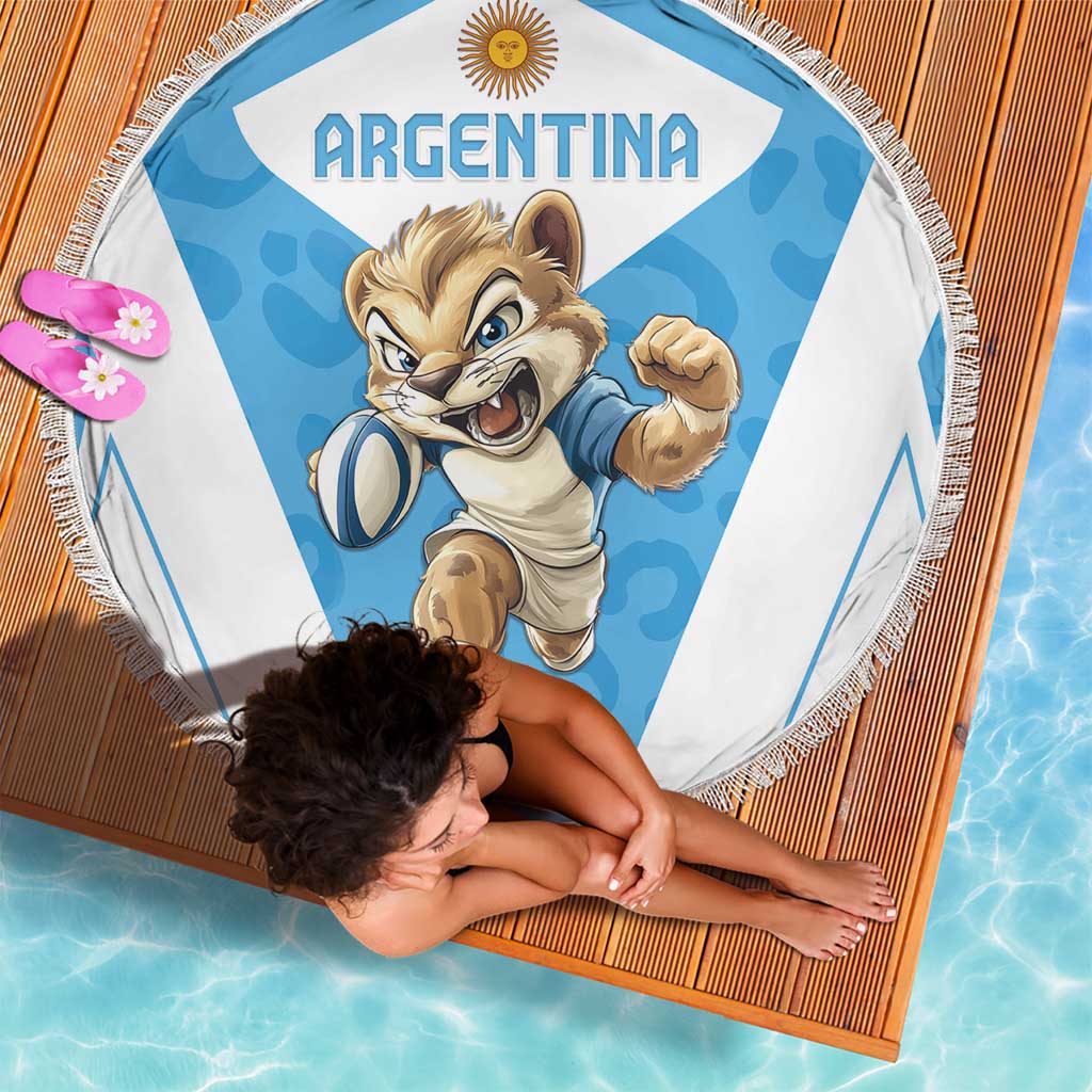 Argentina Rugby 2024 Beach Blanket Go Los Pumas Leopard Pattern LT05 - Wonder Print Shop