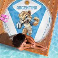 Argentina Rugby 2024 Beach Blanket Go Los Pumas Leopard Pattern LT05 - Wonder Print Shop
