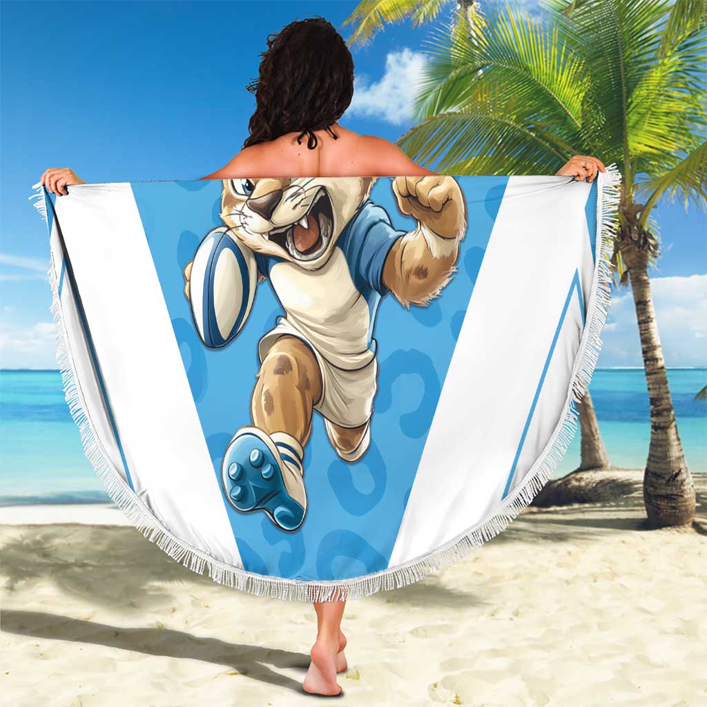 Argentina Rugby 2024 Beach Blanket Go Los Pumas Leopard Pattern LT05 - Wonder Print Shop