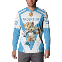 Custom Argentina Rugby 2024 Button Sweatshirt Go Los Pumas Leopard Pattern LT05 - Wonder Print Shop