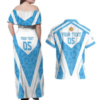 Custom Argentina Rugby 2024 Couples Matching Off Shoulder Maxi Dress and Hawaiian Shirt Go Los Pumas Leopard Pattern LT05 - Wonder Print Shop