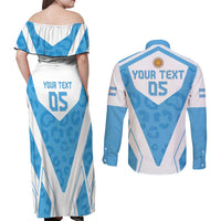 Custom Argentina Rugby 2024 Couples Matching Off Shoulder Maxi Dress and Long Sleeve Button Shirt Go Los Pumas Leopard Pattern LT05 - Wonder Print Shop