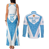 Custom Argentina Rugby 2024 Couples Matching Tank Maxi Dress and Long Sleeve Button Shirt Go Los Pumas Leopard Pattern LT05 - Wonder Print Shop