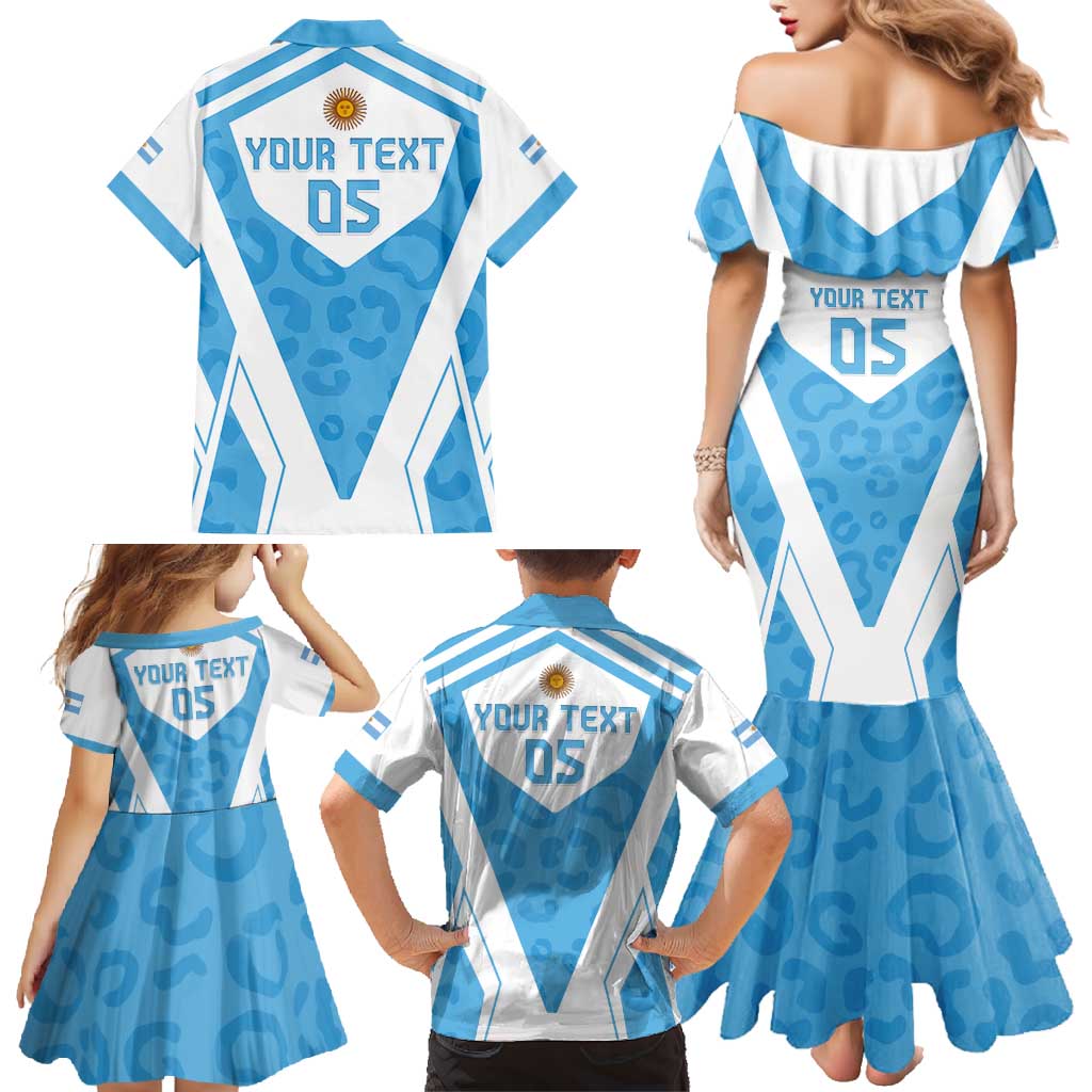 Custom Argentina Rugby 2024 Family Matching Mermaid Dress and Hawaiian Shirt Go Los Pumas Leopard Pattern LT05 - Wonder Print Shop