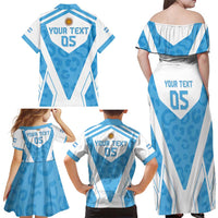 Custom Argentina Rugby 2024 Family Matching Off Shoulder Maxi Dress and Hawaiian Shirt Go Los Pumas Leopard Pattern LT05 - Wonder Print Shop