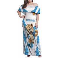 Custom Argentina Rugby 2024 Family Matching Off Shoulder Maxi Dress and Hawaiian Shirt Go Los Pumas Leopard Pattern LT05 - Wonder Print Shop