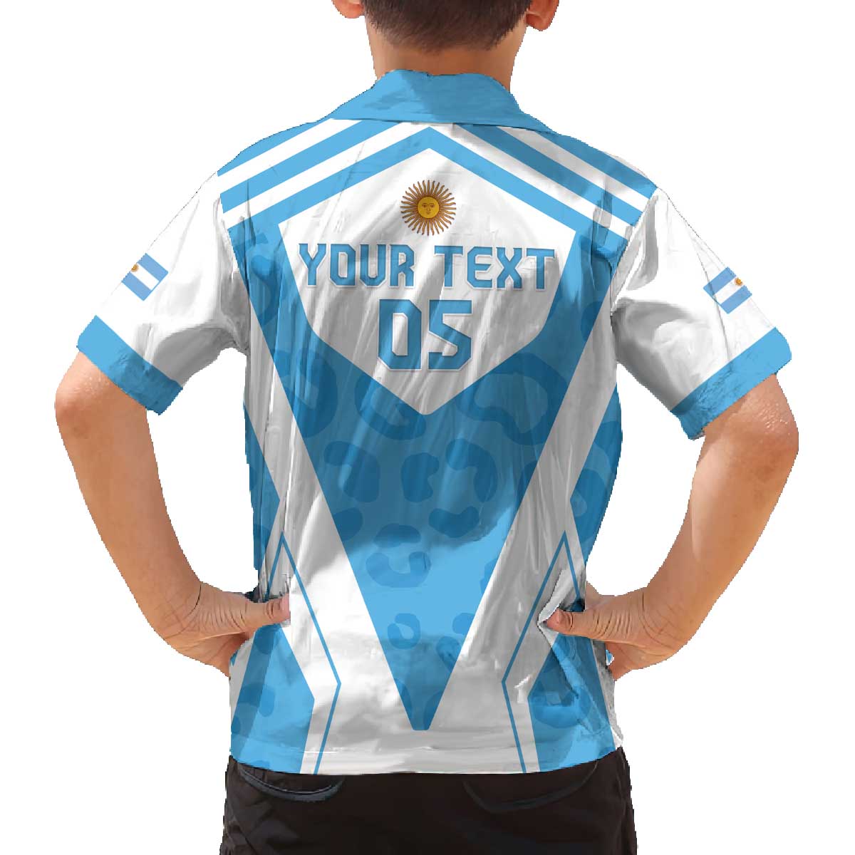Custom Argentina Rugby 2024 Family Matching Off Shoulder Short Dress and Hawaiian Shirt Go Los Pumas Leopard Pattern LT05 - Wonder Print Shop