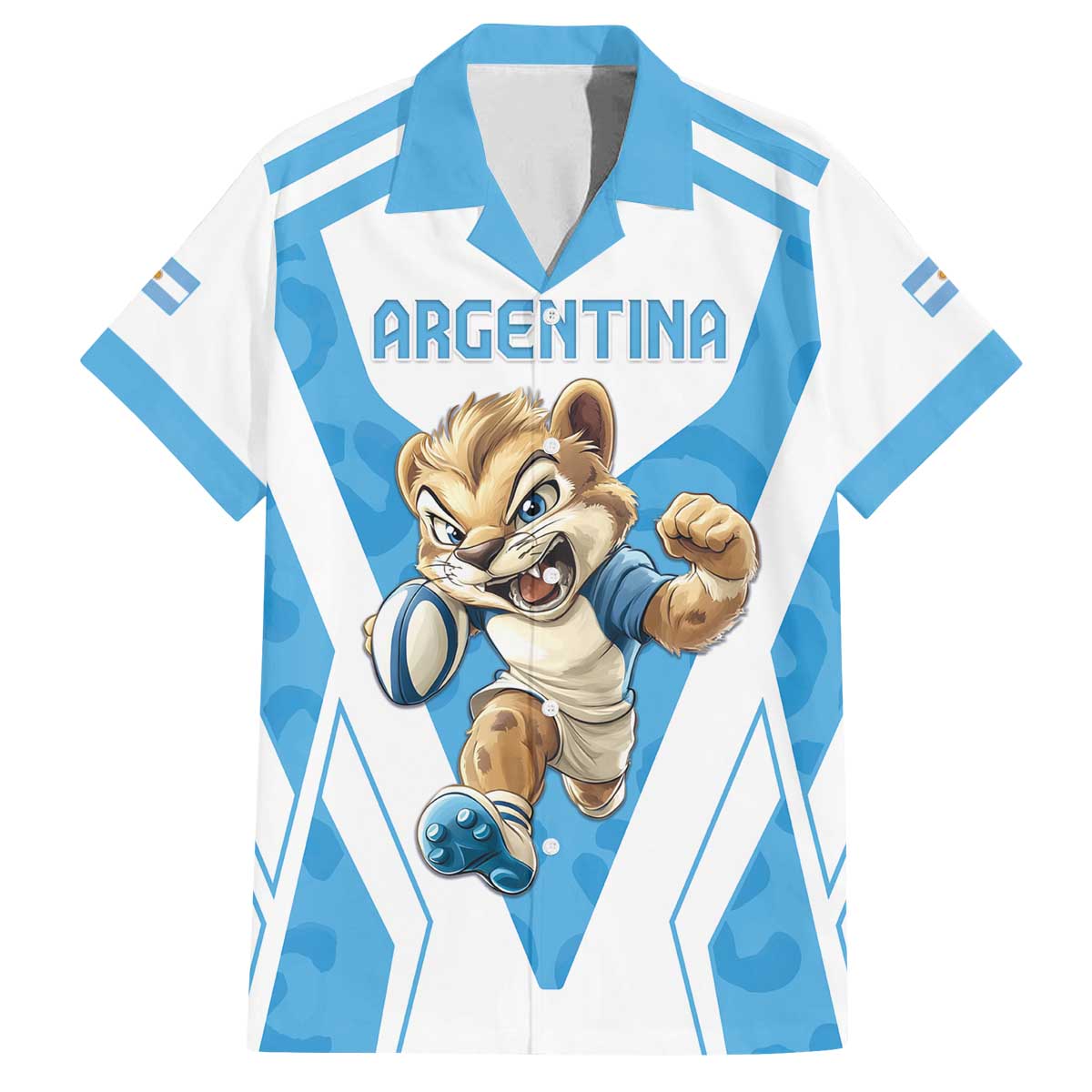 Custom Argentina Rugby 2024 Family Matching Off Shoulder Short Dress and Hawaiian Shirt Go Los Pumas Leopard Pattern LT05 - Wonder Print Shop