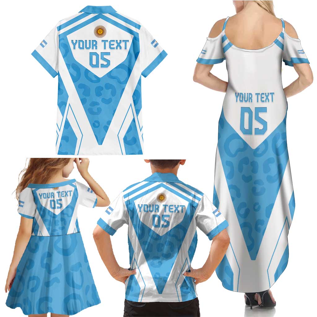 Custom Argentina Rugby 2024 Family Matching Summer Maxi Dress and Hawaiian Shirt Go Los Pumas Leopard Pattern LT05 - Wonder Print Shop