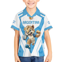 Custom Argentina Rugby 2024 Family Matching Tank Maxi Dress and Hawaiian Shirt Go Los Pumas Leopard Pattern LT05 - Wonder Print Shop