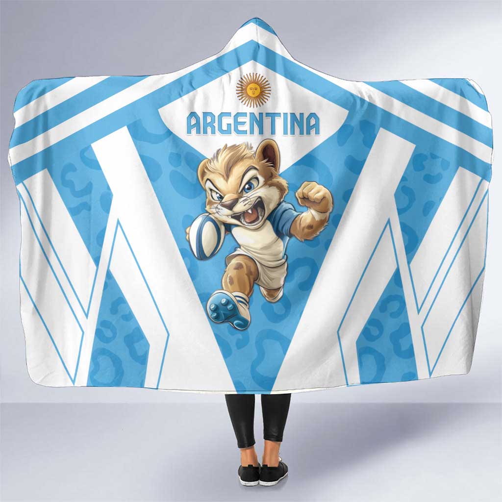 Argentina Rugby 2024 Hooded Blanket Go Los Pumas Leopard Pattern