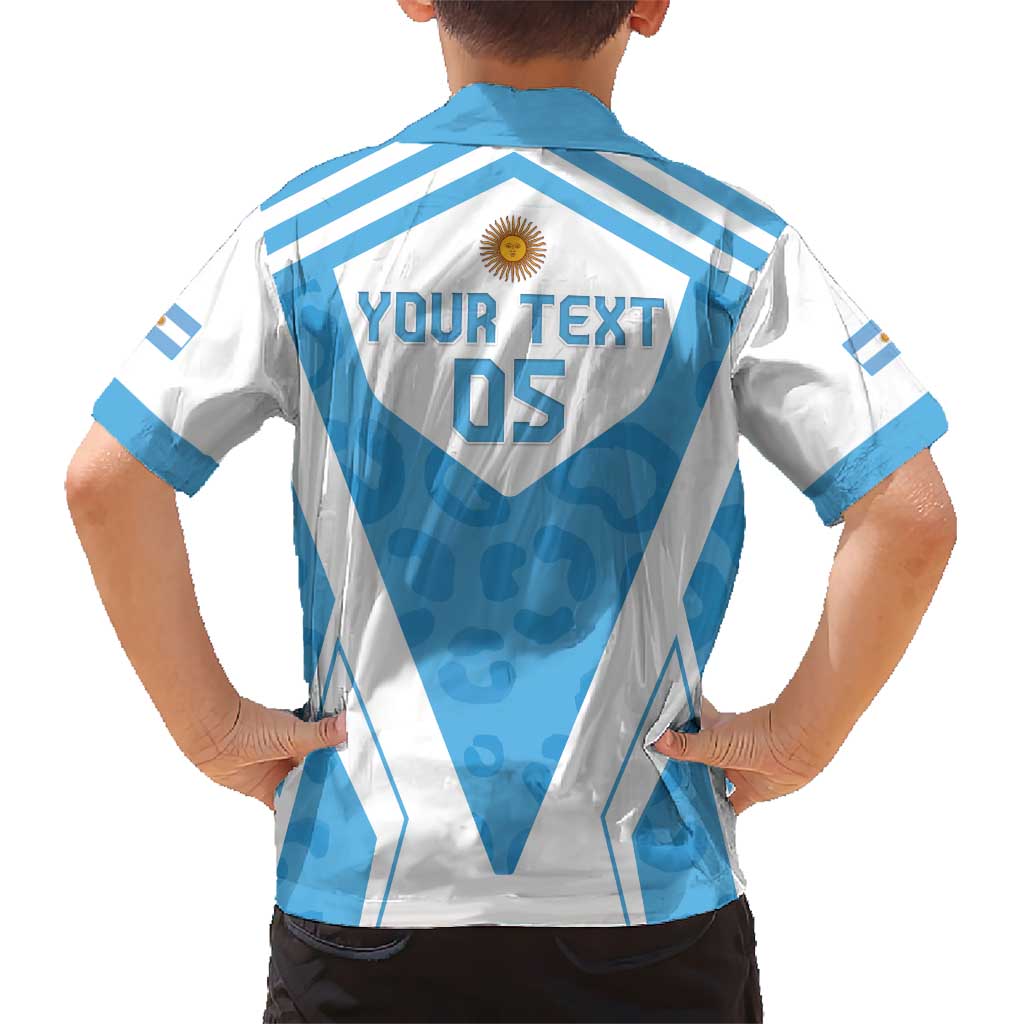 Custom Argentina Rugby 2024 Kid Hawaiian Shirt Go Los Pumas Leopard Pattern LT05 - Wonder Print Shop