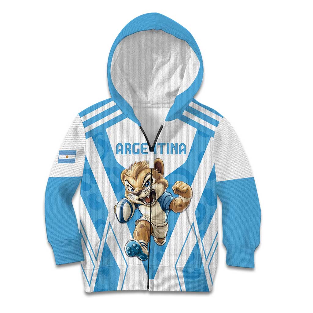 Custom Argentina Rugby 2024 Kid Hoodie Go Los Pumas Leopard Pattern LT05 - Wonder Print Shop