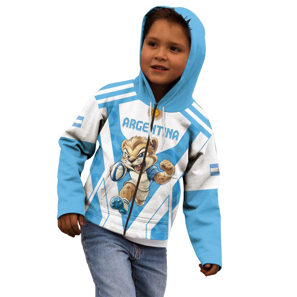 Custom Argentina Rugby 2024 Kid Hoodie Go Los Pumas Leopard Pattern LT05 - Wonder Print Shop