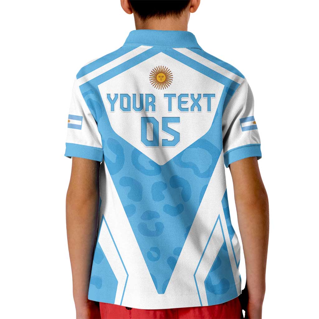 Custom Argentina Rugby 2024 Kid Polo Shirt Go Los Pumas Leopard Pattern LT05 - Wonder Print Shop