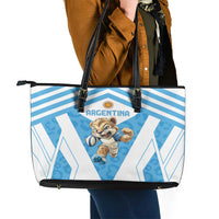 Argentina Rugby 2024 Leather Tote Bag Go Los Pumas Leopard Pattern LT05 - Wonder Print Shop