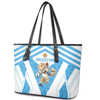 Argentina Rugby 2024 Leather Tote Bag Go Los Pumas Leopard Pattern LT05 - Wonder Print Shop