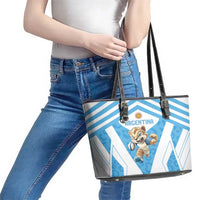 Argentina Rugby 2024 Leather Tote Bag Go Los Pumas Leopard Pattern LT05 - Wonder Print Shop