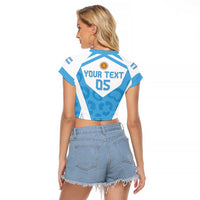 Custom Argentina Rugby 2024 Raglan Cropped T Shirt Go Los Pumas Leopard Pattern LT05 - Wonder Print Shop