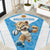 Argentina Rugby 2024 Round Carpet Go Los Pumas Leopard Pattern